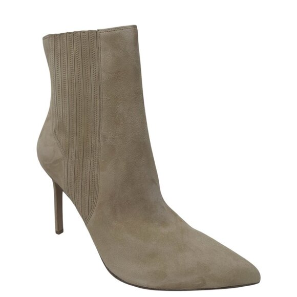 New Veronica Beard Lisa 95mm Sand Suede Leather Pointed Toe Chelsea Boots Size 8 - Picture 2 of 13